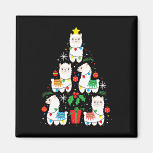 Funny Llama Christmas Tree Ornament Decor Gift Wom Magnet