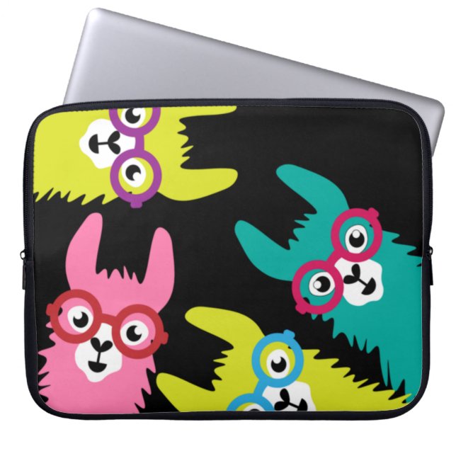 Funny Llama Colorful Camelid  Laptop Sleeve (Front)