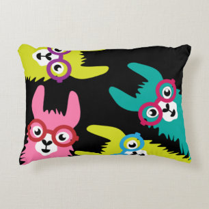 Funny Llama Colourful Camelid  Accent Pillow