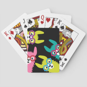 Funny Llama Colourful Camelid  Playing Cards