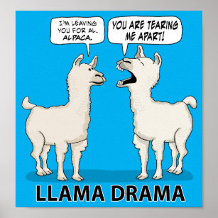 Funny Llama Drama Poster