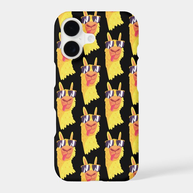  Funny Llama Face With Glasses Pattern Case-Mate i (Back)