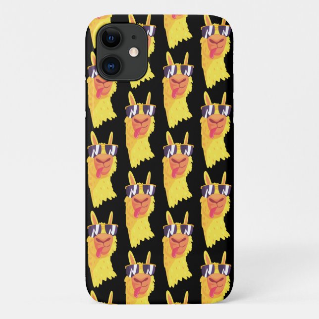  Funny Llama Face With Glasses Pattern Case-Mate i Case-Mate iPhone Case (Back)