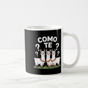 Funny llama flower garland como te question mark F Coffee Mug