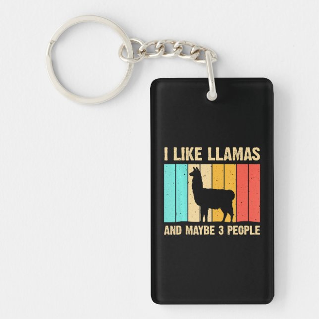 Funny Llama For Alpaca Lover Farming Keychain (Front)