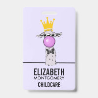 Funny Llama Illustration Blowing a Pink Bubble