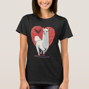 Funny Llama Love Heart for Valentines Day on Alpac T-Shirt