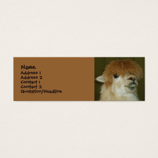 Funny Llama Mini Business Card