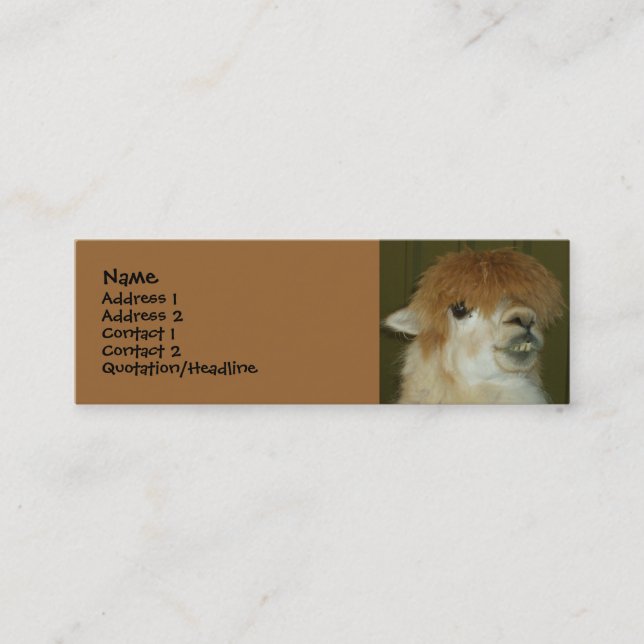 Funny Llama Mini Business Card (Front)