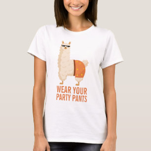 Funny Llama Minimalist Birthday Party Humour T-Shirt