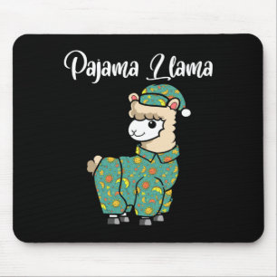 Funny llama pajama llama bed time pyjama alpaca mouse pad