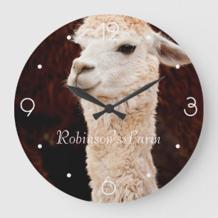 Funny Llama personalised Large Clock