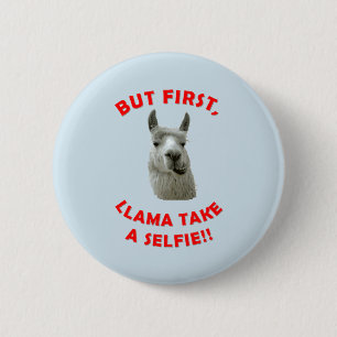 Funny llama pin badge
