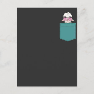 Funny Llama Pocket Design Cute Alpaca Humour Postcard