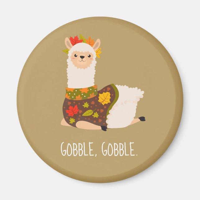 Funny Llama Turkey Thanksgiving  Magnet (Front)