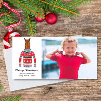 Funny Llama Ugly Christmas Sweater Custom Photo