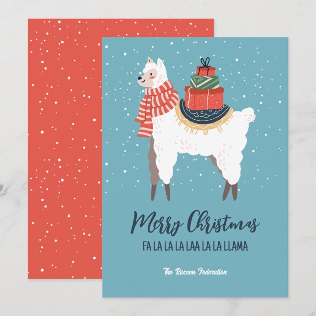 Funny Llama Winter Holiday Merry Christmas (Front/Back)