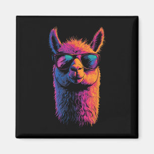 Funny Llama With Sunglasses Colourful No Drama Ani Magnet