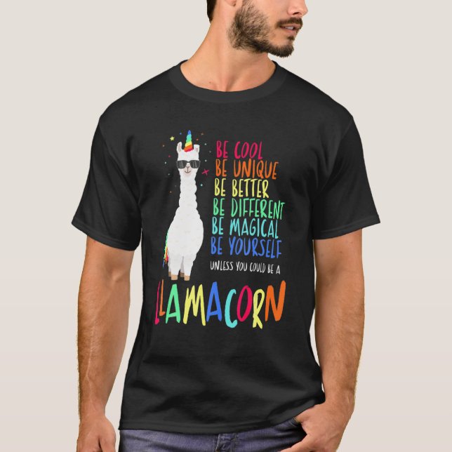 Funny Llamacorn Funny Cute Llama Unicorns Dabbing T-Shirt (Front)