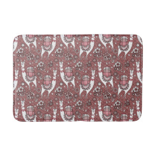 Funny Llamas Pattern Bath Mat