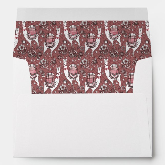 Funny Llamas Pattern Envelope (Back (Bottom))