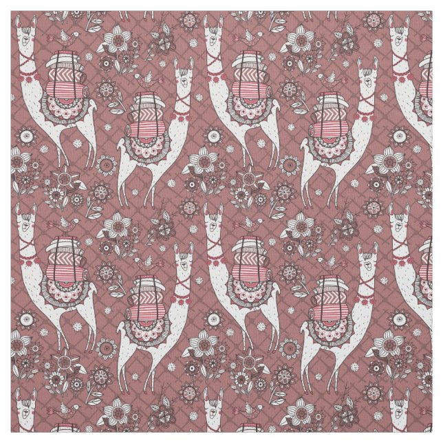 Funny Llamas Pattern Fabric (Swatch)