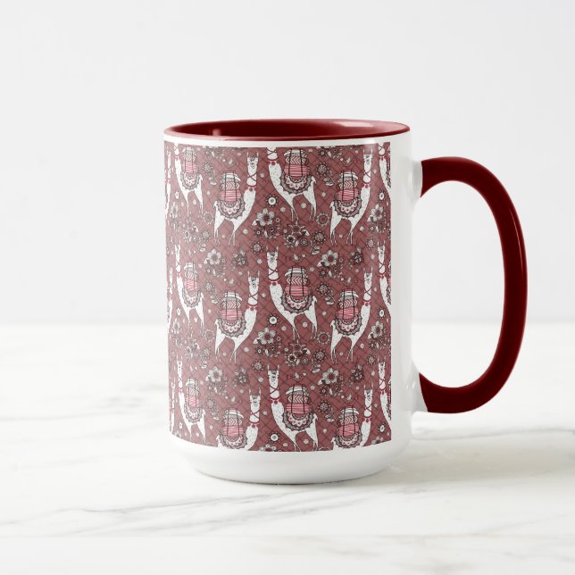 Funny Llamas Pattern Mug (Right)