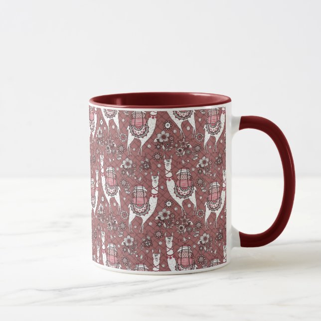 Funny Llamas Pattern Mug (Right)