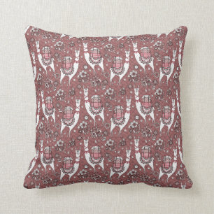 Funny Llamas Pattern Throw Pillow