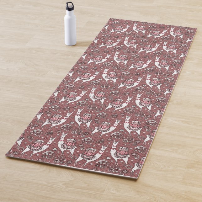 Funny Llamas Pattern Yoga Mat (In Situ)