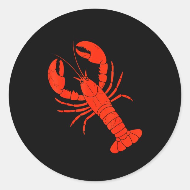 Funny Lobster Design For Men Women Kids Animal Lob Classic Round Sticker (Front)