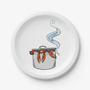 Funny Lobster in a Pot Paper Plate