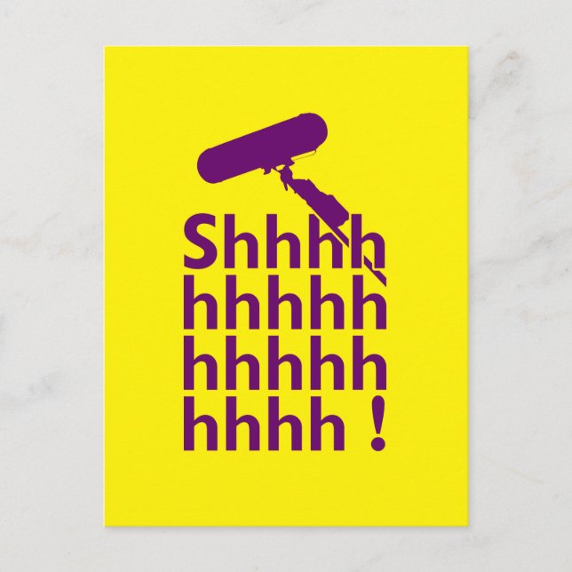 Funny Location Sound Recordist Shhhhh Postcard (Front)