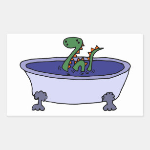 Funny Loch Ness Monster in Bathtub Sticker