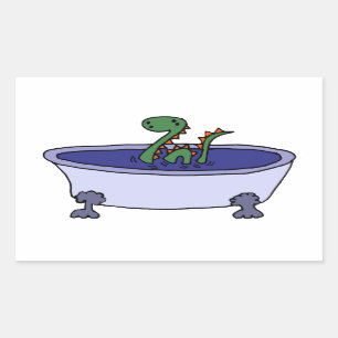 Funny Loch Ness Monster in Bathtub Sticker