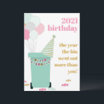 Funny Lockdown Covid Trash Bin Birthday Card<br><div class="desc">Funny Lockdown Covid Trash Bin Birthday Card</div>