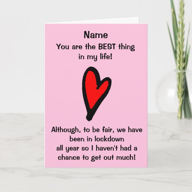 Funny Lockdown Valentines Day Card (Front)