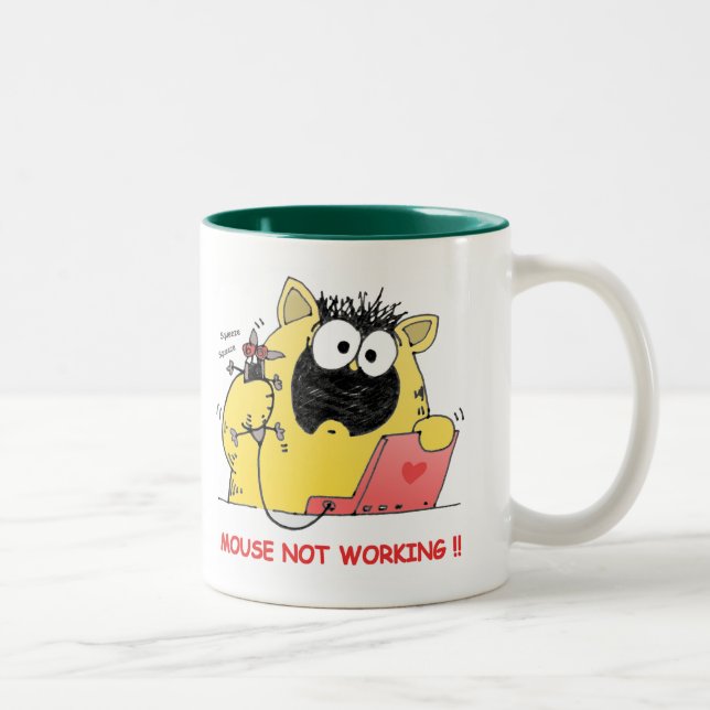 Funny LOL Cat and Mouse Two-Tone Coffee Mug (Right)