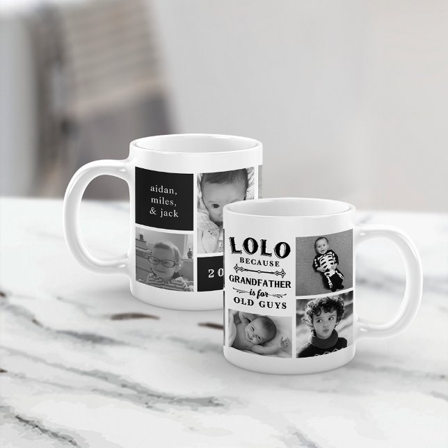 Funny Lolo Grandfather Photo Collage Coffee Mug (Creator Uploaded)