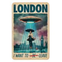 Funny London Alien Abduction Retro Sci-Fi Poster