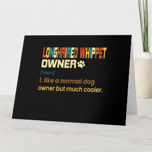 Funny Longhaired Whippet Vintage Retro Dog Mom Dad Card