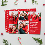 Funny Look at Us 5 Photo Collage Christmas Holiday<br><div class="desc">This funny five photo collage holiday card features retro style typography reading, "Look at us, being all festive and stuff." Don those Santa hats, reindeer antlers, ugly sweaters, or other obvious Christmas attire and accessories. Then snap some photos. Upload your favourites, and, voila - you've got yourself a holiday card...</div>