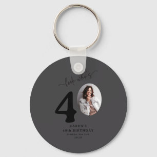 Funny Look Whos 40 Stylish 40th Birthday  Keychain