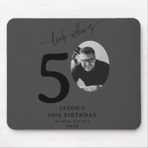 Funny Look Whos 50 Stylish 50th Birthday Mouse Pad