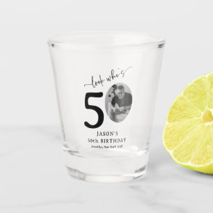 Funny 'Look Who's 50' Stylish 50th Birthday Shot Glass