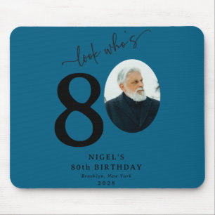 Funny Look Whos 80 Stylish 80th Birthday Mouse Pad