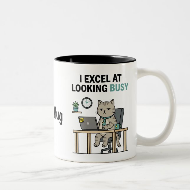 Funny Looking Busy Personalized Work Mug (Right)