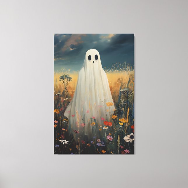 Funny Lost Ghost Canvas Print (Front)