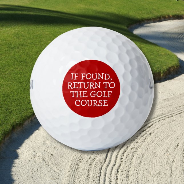 Funny Lost Golf Ball Quote Simple Bold Red (Creator Uploaded)