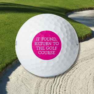 Funny Lost Golf Ball Quote Simple Hot Pink